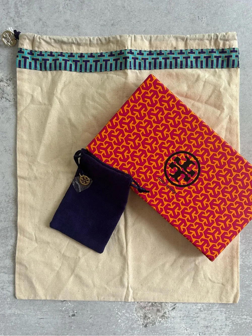 TORY BURCH Dust Bags, Box & Shopper Tote Bundle